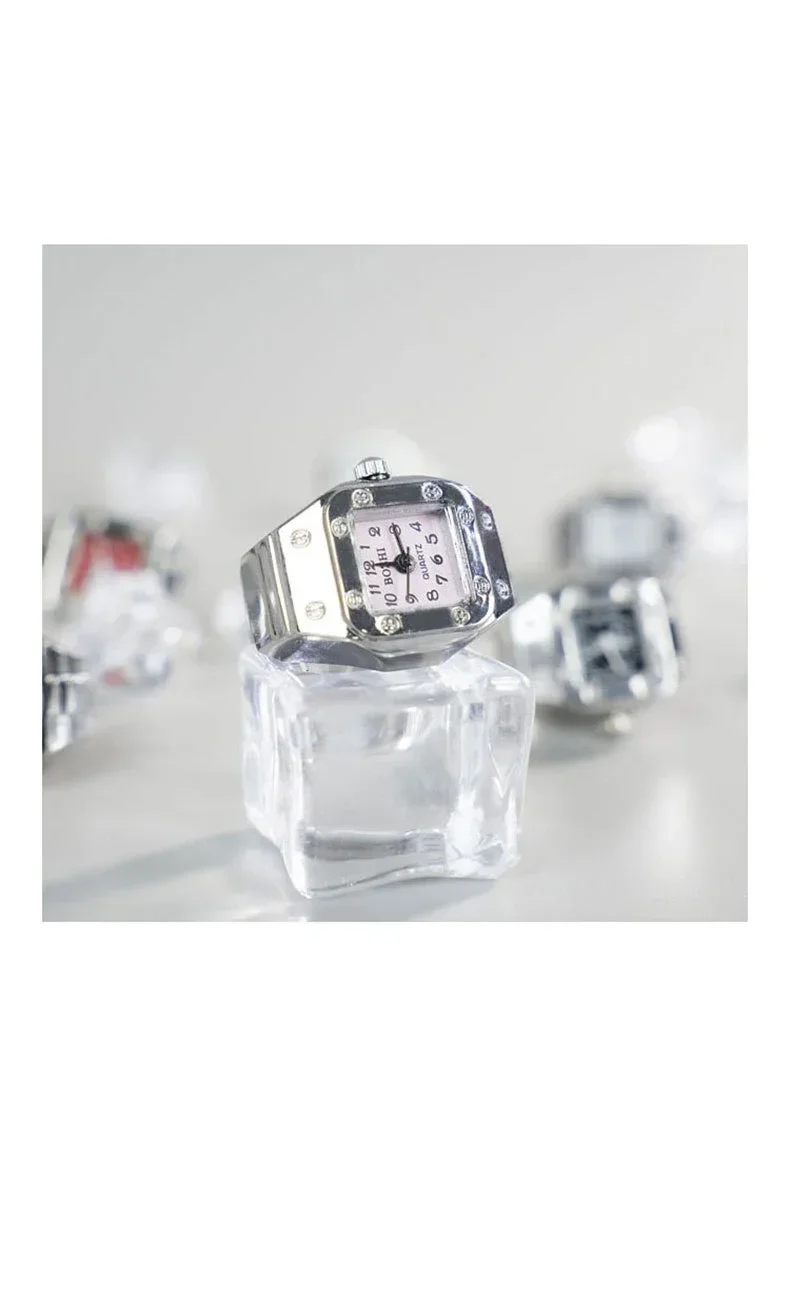 Fashion Fingeruhr Ringuhr Punk Finger Mini Uhr Quarzuhr Ring Herren Damen