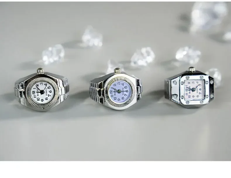 Fashion Fingeruhr Ringuhr Punk Finger Mini Uhr Quarzuhr Ring Herren Damen