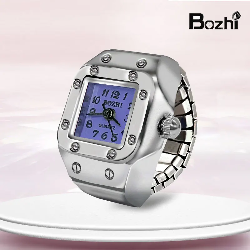 Fashion Fingeruhr Ringuhr Punk Finger Mini Uhr Quarzuhr Ring Herren Damen