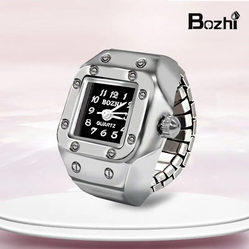 Fashion Fingeruhr Ringuhr Punk Finger Mini Uhr Quarzuhr Ring Herren Damen