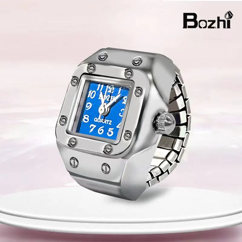 Fashion Fingeruhr Ringuhr Punk Finger Mini Uhr Quarzuhr Ring Herren Damen