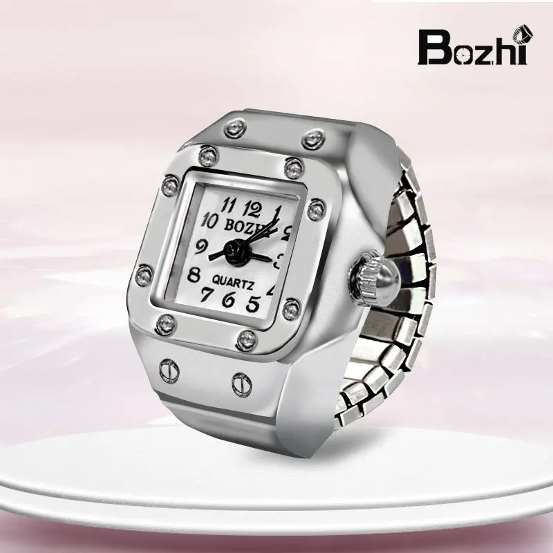 Fashion Fingeruhr Ringuhr Punk Finger Mini Uhr Quarzuhr Ring Herren Damen