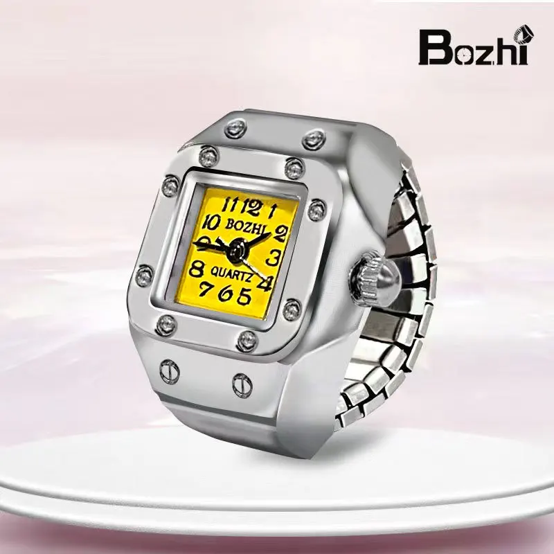 Fashion Fingeruhr Ringuhr Punk Finger Mini Uhr Quarzuhr Ring Herren Damen