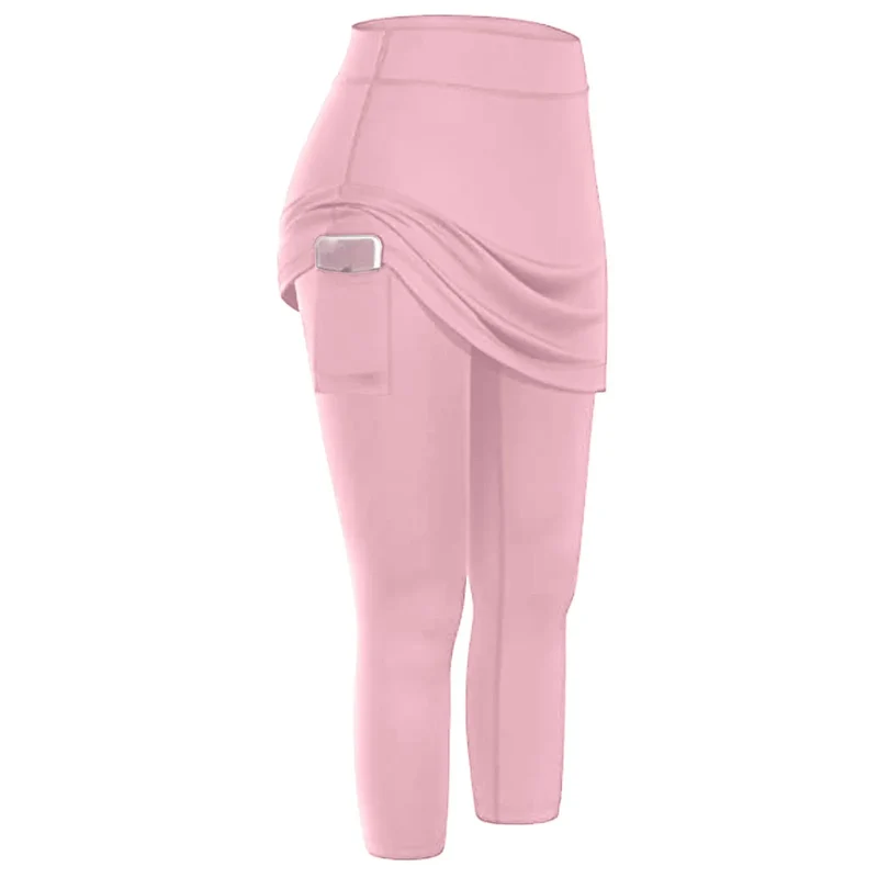Yoga Leggings Mini Kleid Damen Hose Fitness Hosenrock Leggins Rock Tennisrock