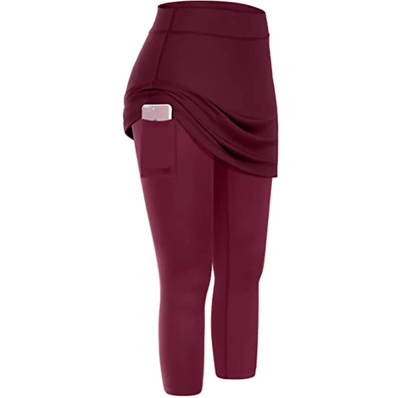 Yoga Leggings Mini Kleid Damen Hose Fitness Hosenrock Leggins Rock Tennisrock