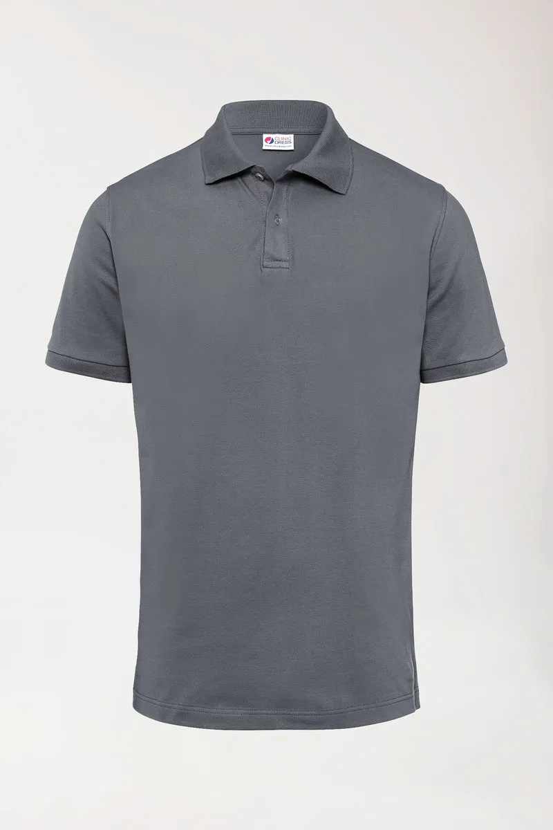 Stretch Shirt Herren - Polokragen steingrau