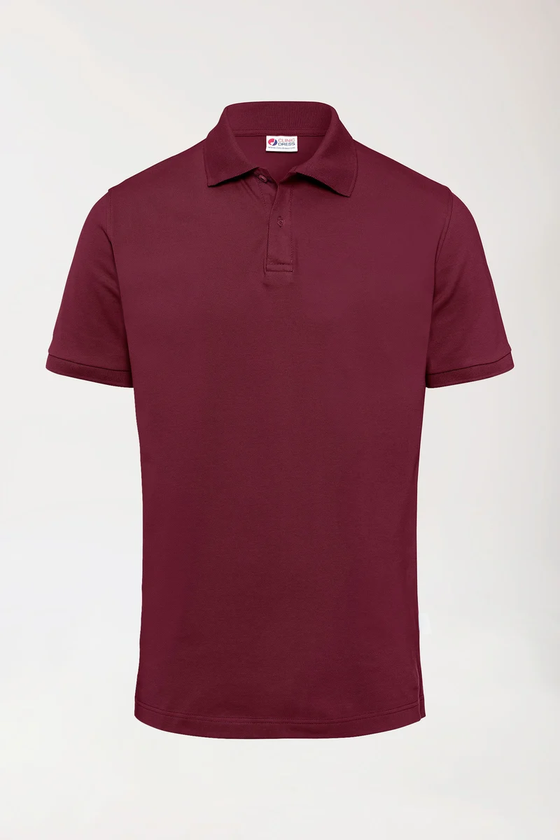 Stretch Shirt Herren - Polokragen bordeaux