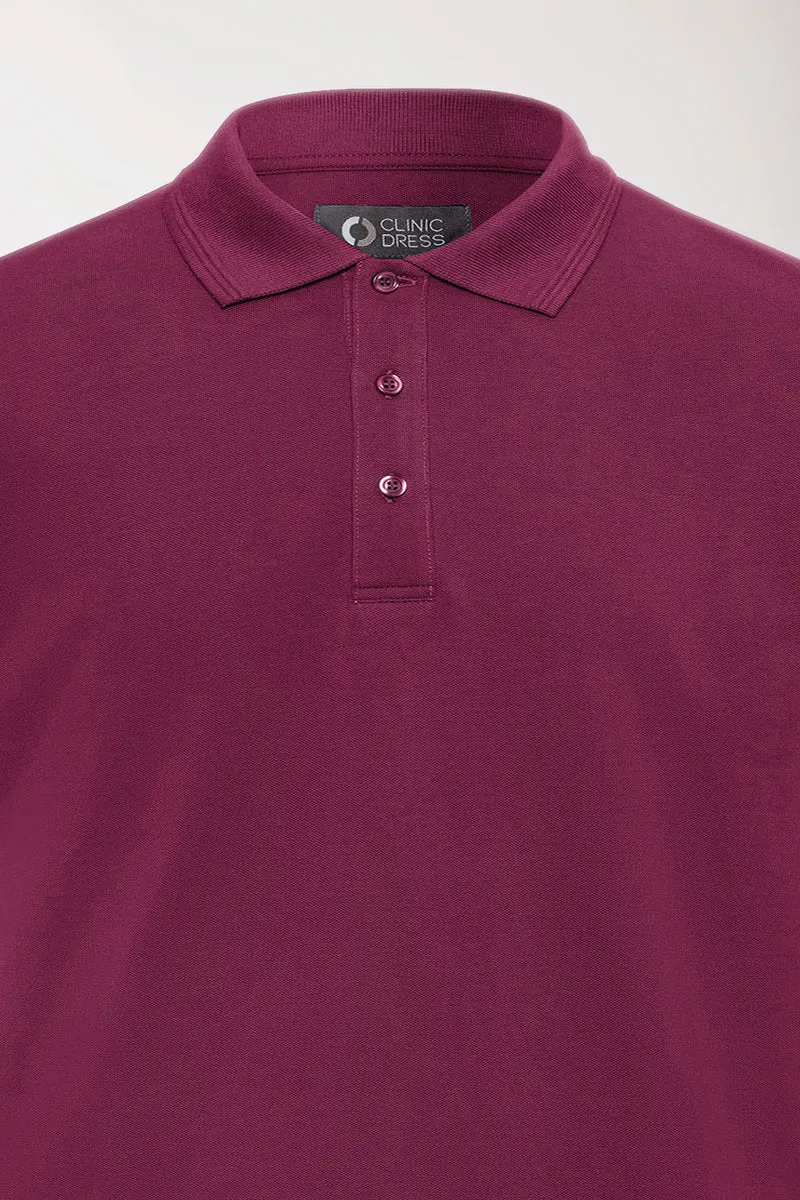 COMFY FLEX Stretch Shirt Herren - Polokragen berry