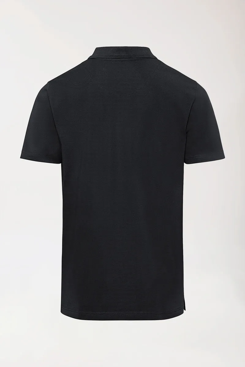 COMFY FLEX Stretch Shirt Herren - Polokragen schwarz