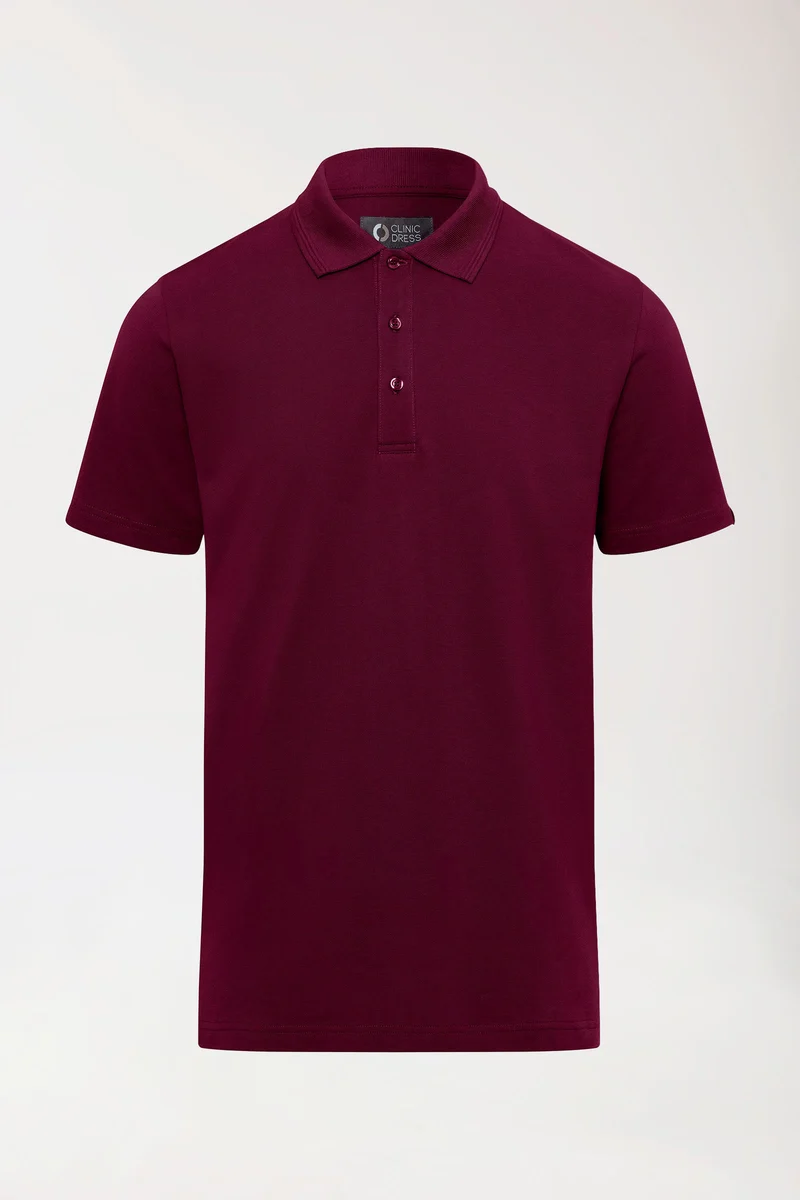 COMFY FLEX Stretch Shirt Herren - Polokragen bordeaux