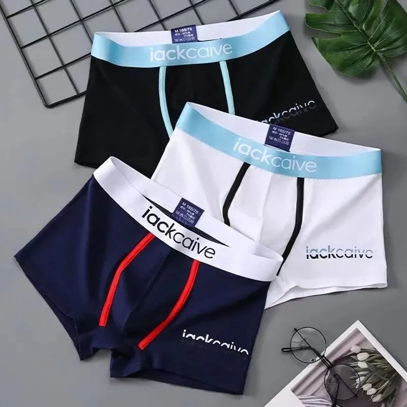 3Pcs Männliche Höschen Baumwolle männer Unterwäsche Boxer Atmungsaktiv Mann Boxer Gedruckt Unterhose Bequeme Shorts Männer Unterwäsche M-3XL