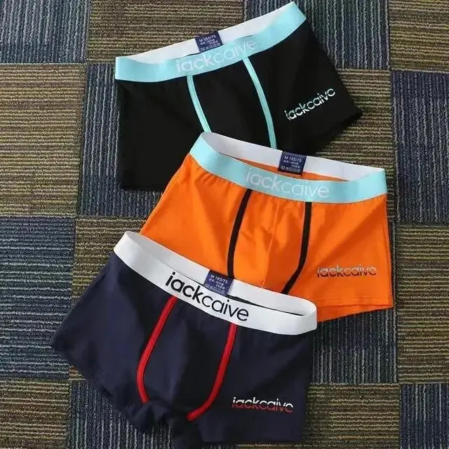 3Pcs Männliche Höschen Baumwolle männer Unterwäsche Boxer Atmungsaktiv Mann Boxer Gedruckt Unterhose Bequeme Shorts Männer Unterwäsche M-3XL