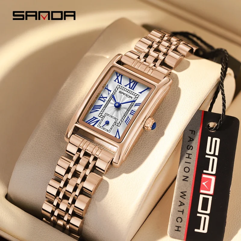 Damen Armbanduhr Armband Uhren Luxus Quarz Uhr Silber Gold Business Quarzuhr