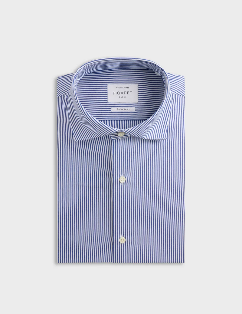 Chemise Ajustée rayée bleue