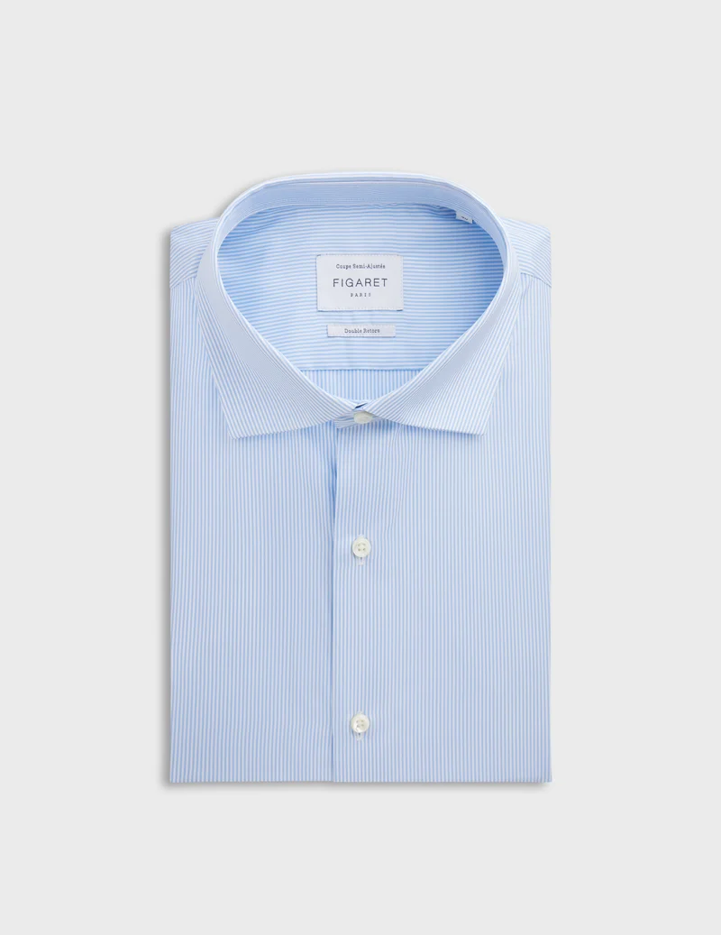 Chemise Semi-ajustée rayée bleue
