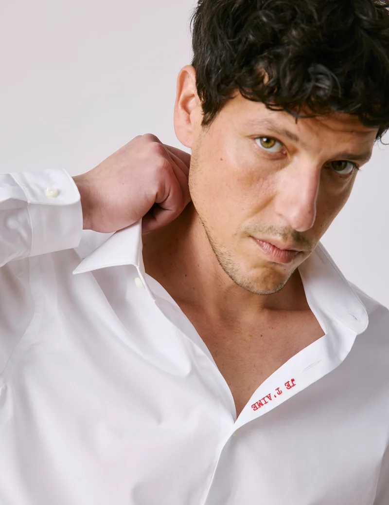 Chemise mixte "Je t'aime" blanche