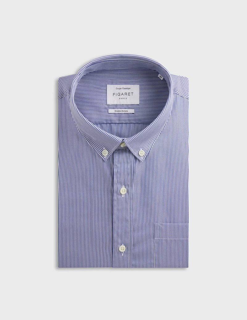 Chemise Classique rayée bleue