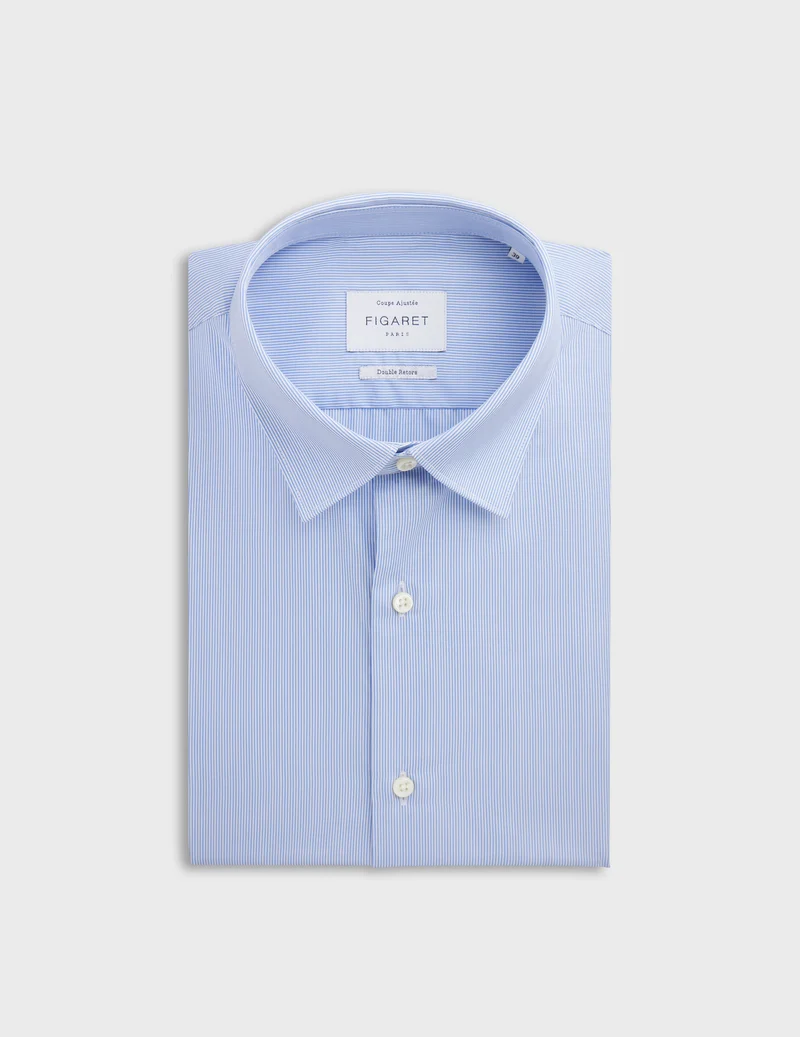 Chemise Ajustée rayée bleue
