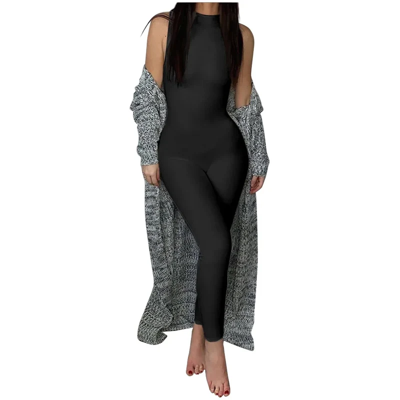 Damen Overall Bodycon Jumpsuit Streetwear Fitness-Strampler Playsuit Leggins