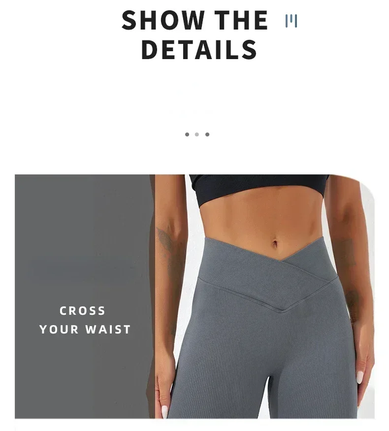 Sexy Schlank Ausgestelltes Hosen Kreuz Taille Legging Frauen Nahtlose Gym Laufen Radfahren Stricken Yoga Stretch Butt Lift Hohe Taille Hosen