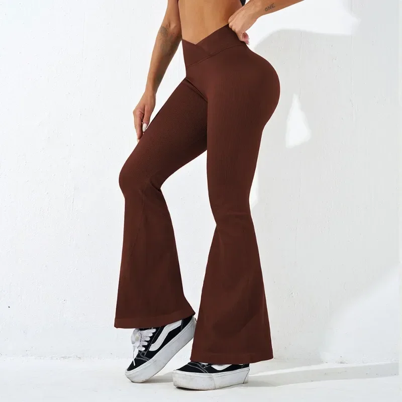 Sexy Schlank Ausgestelltes Hosen Kreuz Taille Legging Frauen Nahtlose Gym Laufen Radfahren Stricken Yoga Stretch Butt Lift Hohe Taille Hosen