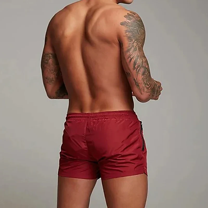 Herren-Badehose mit Reißverschlusstaschen, Netzfutter, Sommer-Strand-Boardshorts, schnell trocknend, zum Schwimmen, Badeanzug, Badebekleidung