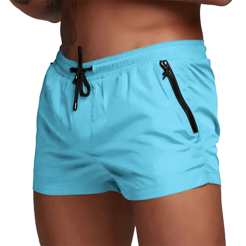 Herren-Badehose mit Reißverschlusstaschen, Netzfutter, Sommer-Strand-Boardshorts, schnell trocknend, zum Schwimmen, Badeanzug, Badebekleidung