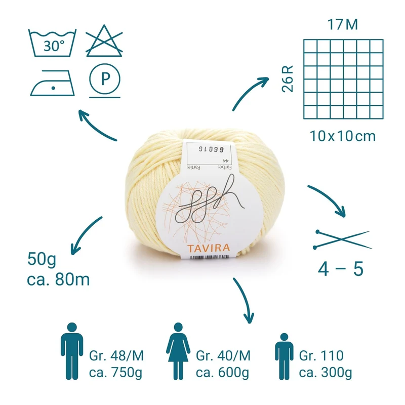 ggh Tavira | 100% Baumwolle | 80m/50g | 044 - Vanille