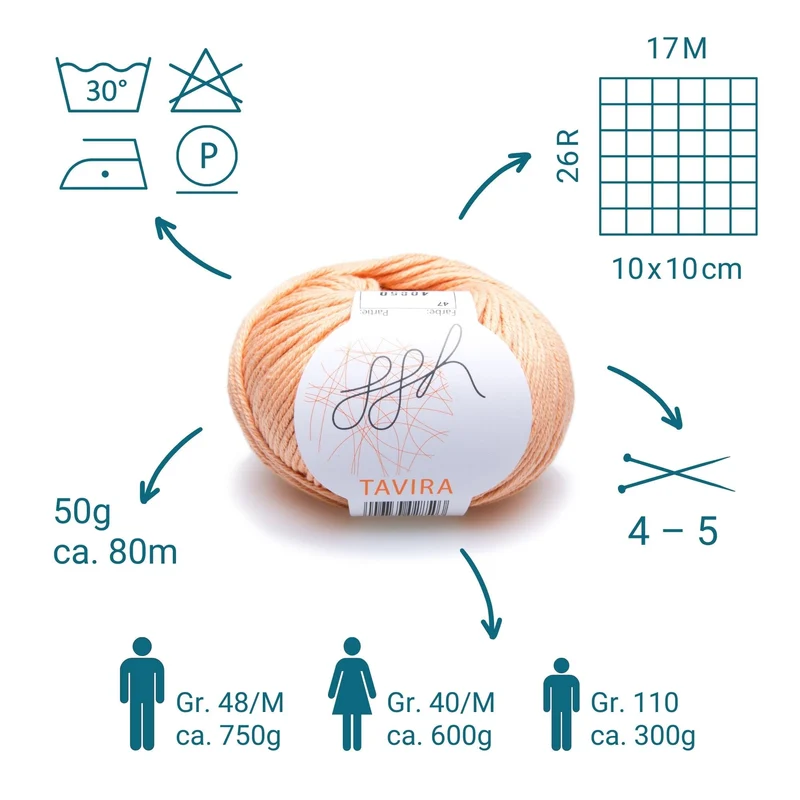 ggh Tavira | 100% Baumwolle | 80m/50g | 047 - Apricot
