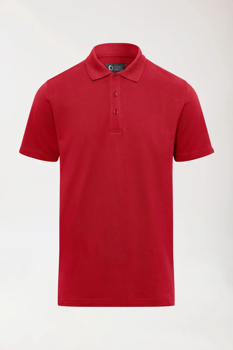 COMFY FLEX Stretch Shirt Herren - Polokragen rot