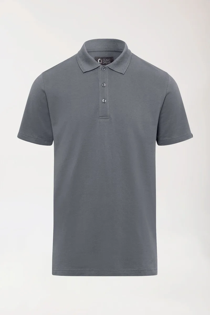 COMFY FLEX Stretch Shirt Herren - Polokragen steingrau