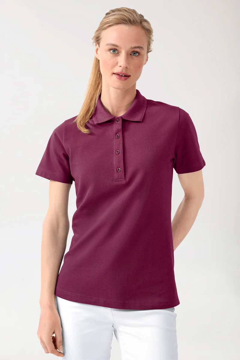 COMFY FLEX Stretch Shirt Damen - Polokragen berry