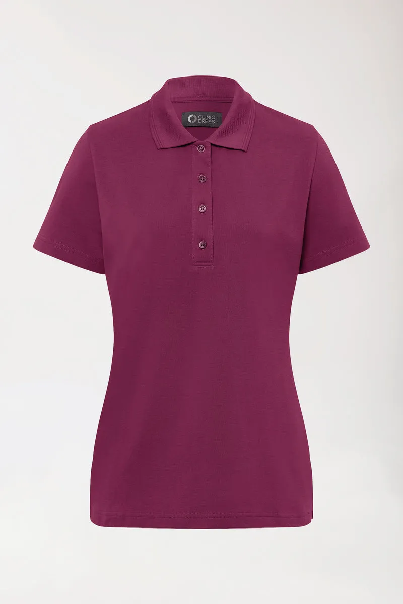 COMFY FLEX Stretch Shirt Damen - Polokragen berry