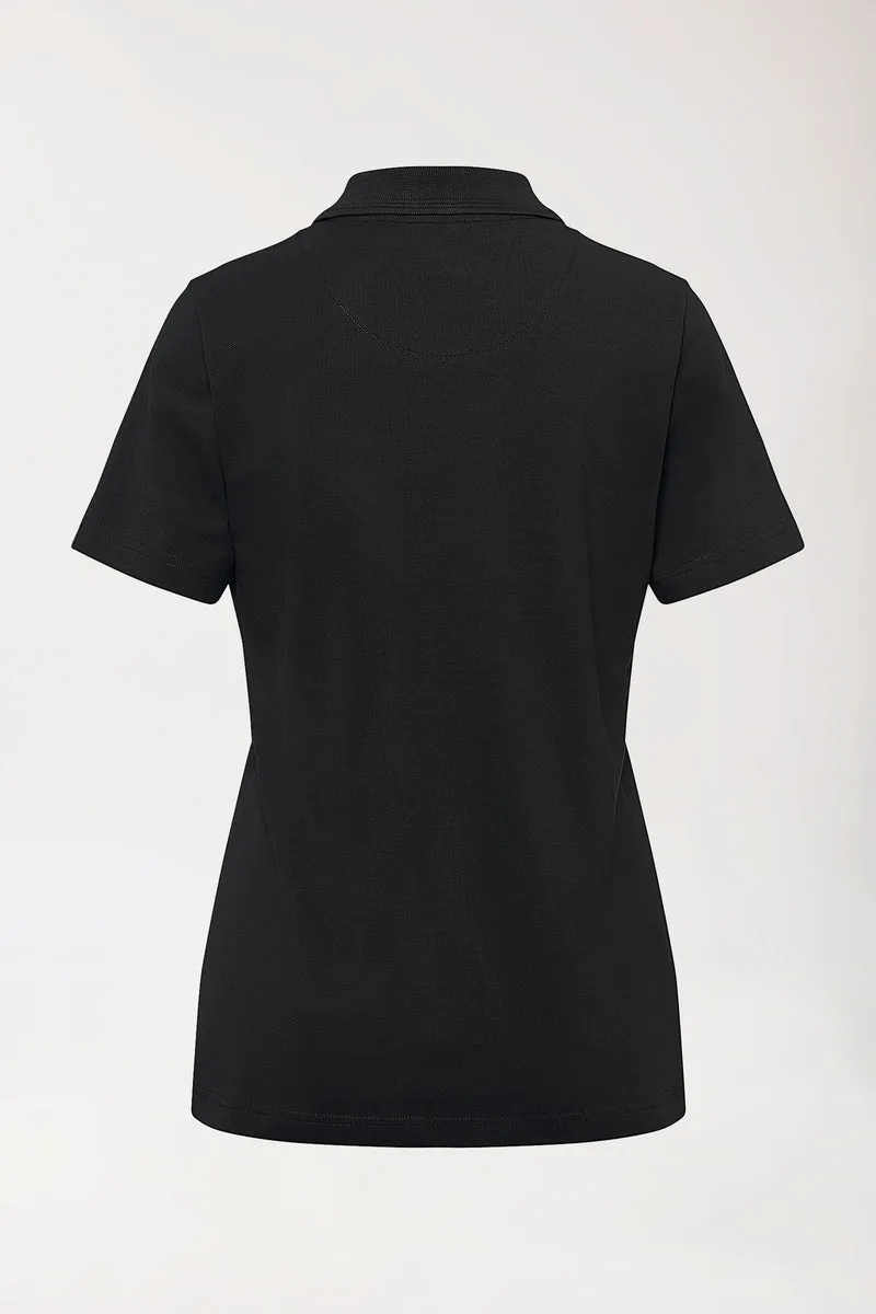 COMFY FLEX Stretch Shirt Damen - Polokragen schwarz
