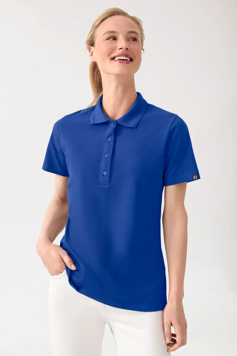 COMFY FLEX Stretch Shirt Damen - Polokragen königsblau
