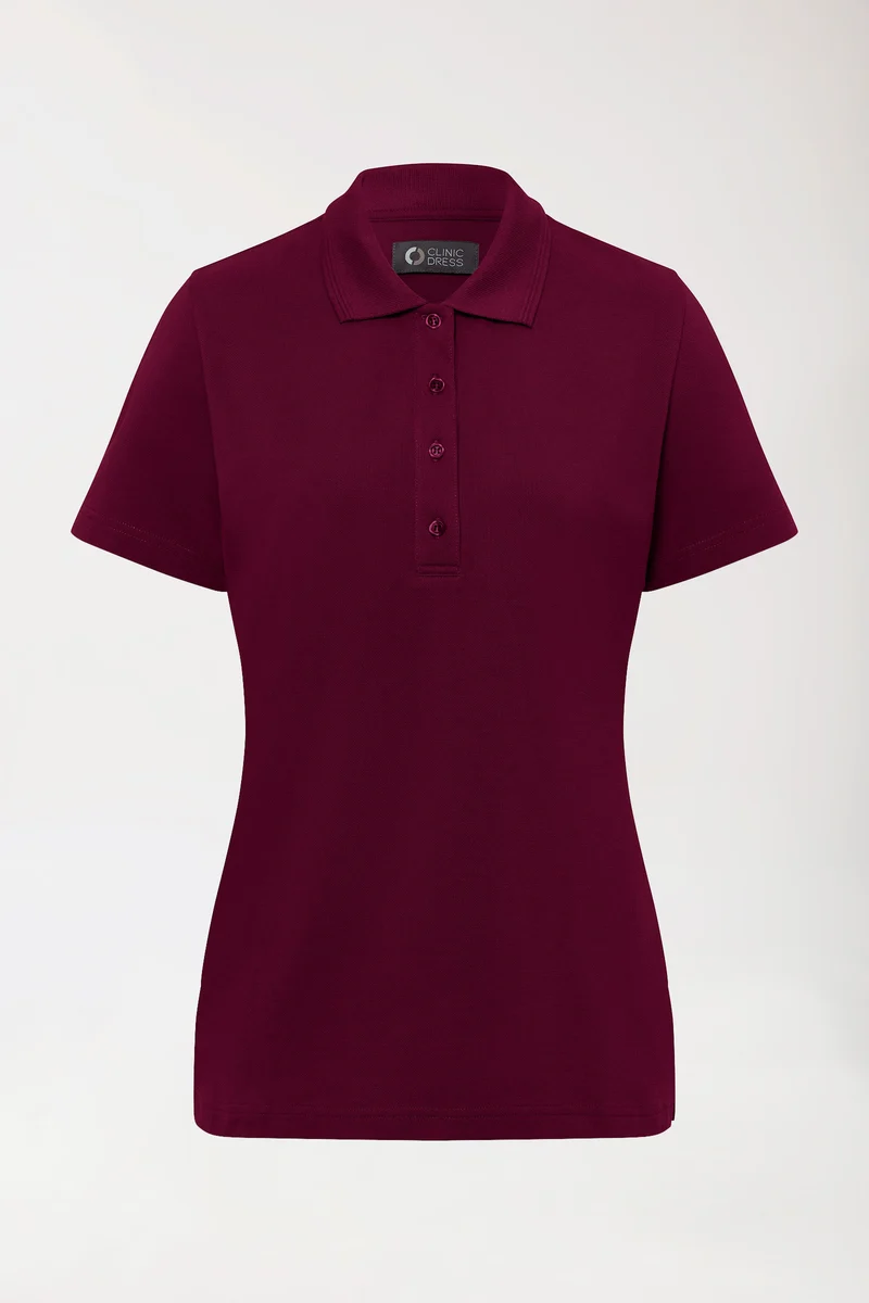 COMFY FLEX Stretch Shirt Damen - Polokragen bordeaux