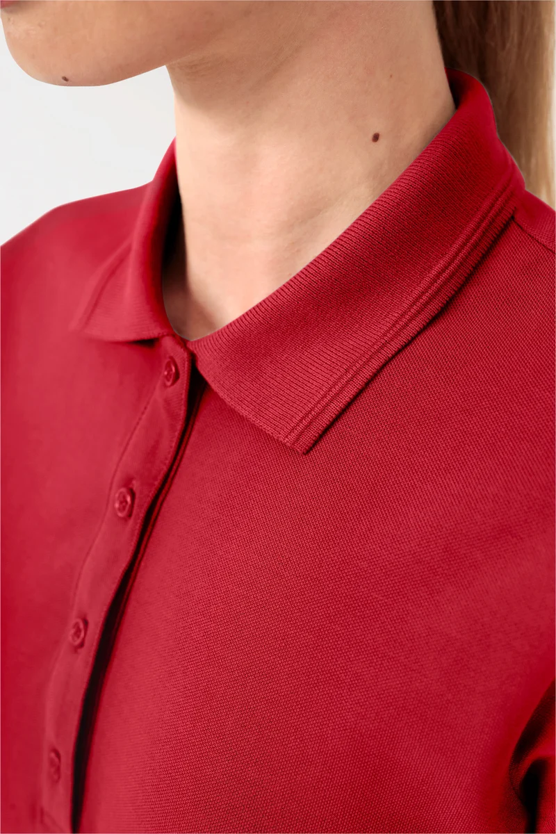 COMFY FLEX Stretch Shirt Damen - Polokragen rot