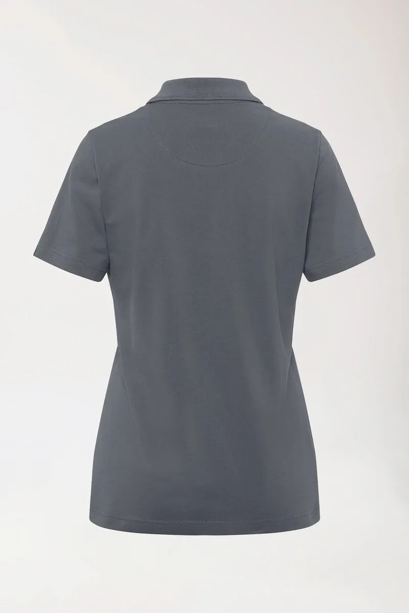 COMFY FLEX Stretch Shirt Damen - Polokragen steingrau