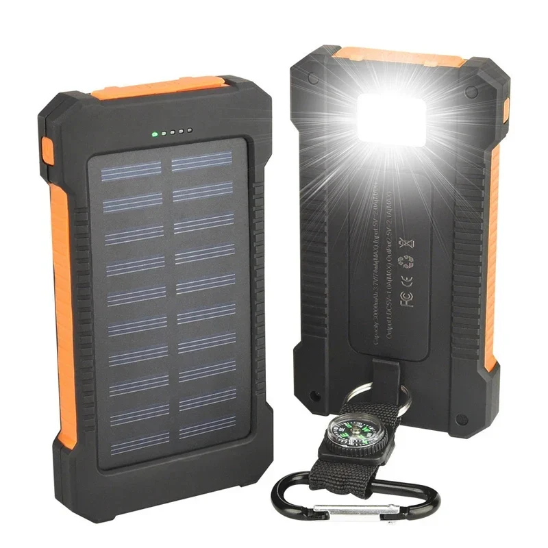 200000mAh Schnell Lade Solar PowerBank 2 USB Externes Phone Ladegerät Outdoor