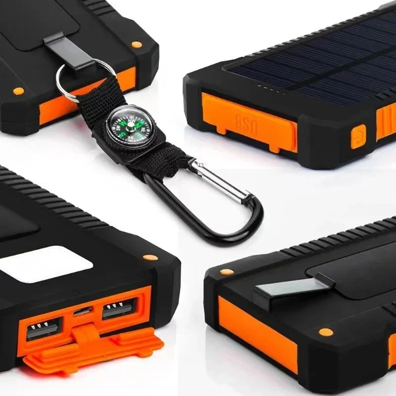 200000mAh Schnell Lade Solar PowerBank 2 USB Externes Phone Ladegerät Outdoor