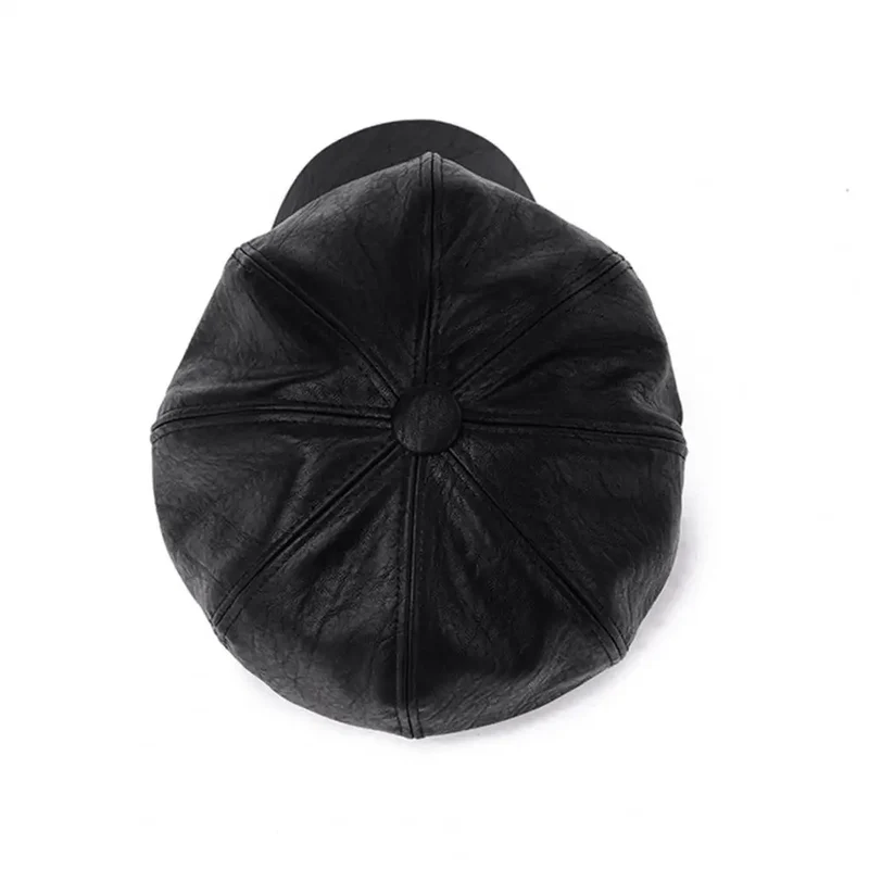 Damen Mütze Pu Kunstleder Leder Hut Schirmmützen Baskenmütze Flatcap Ballonmütze