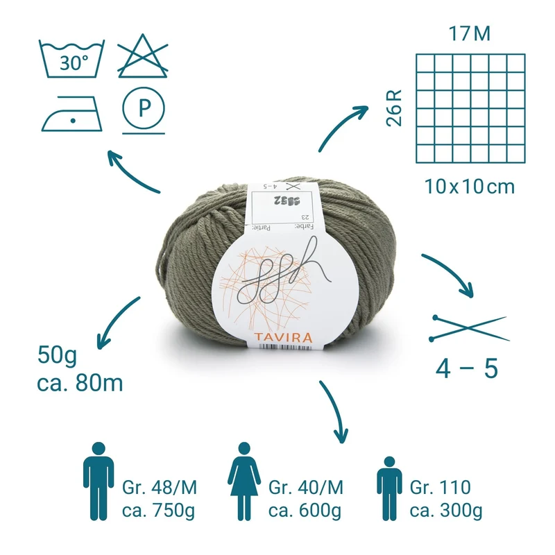 ggh Tavira | 100% Baumwolle | 80m/50g | 023 - Khaki