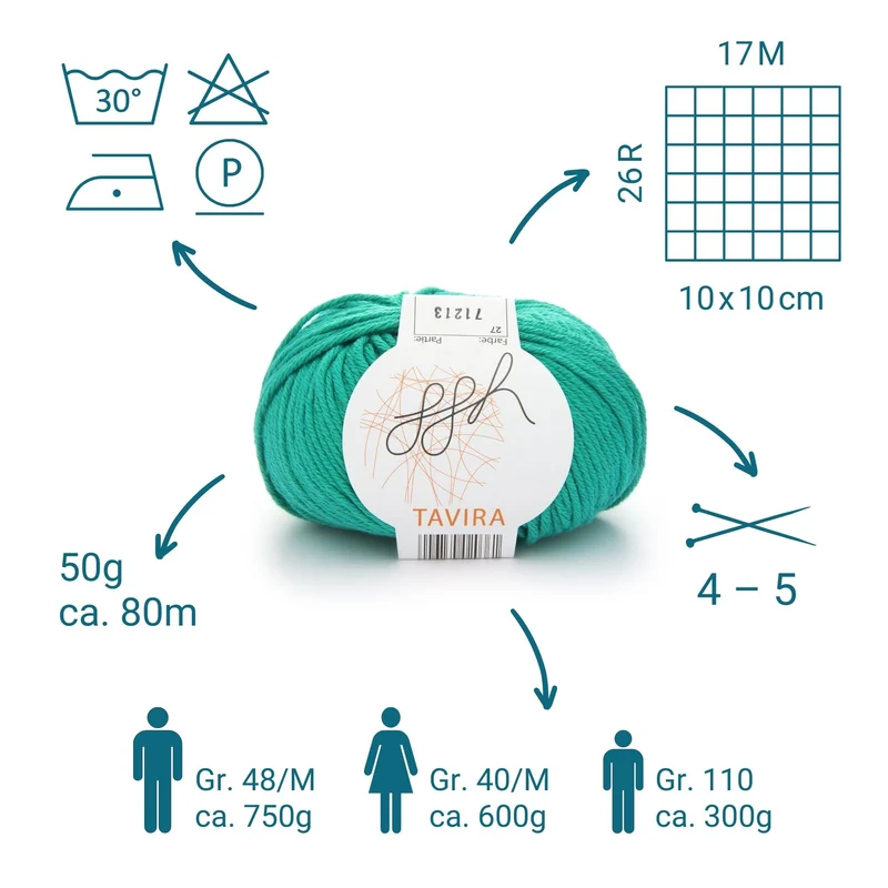 ggh Tavira | 100% Baumwolle | 80m/50g | 027 - Chromgrün