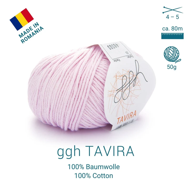 ggh Tavira | 100% Baumwolle | 80m/50g | 030 - Hellrosa