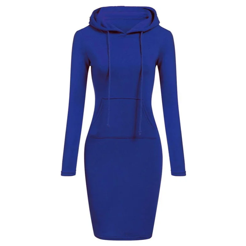 Kapuzenpullover Sweatshirt Pulloverkleid Hoodie Pulli Tunika Damen Sportkleid