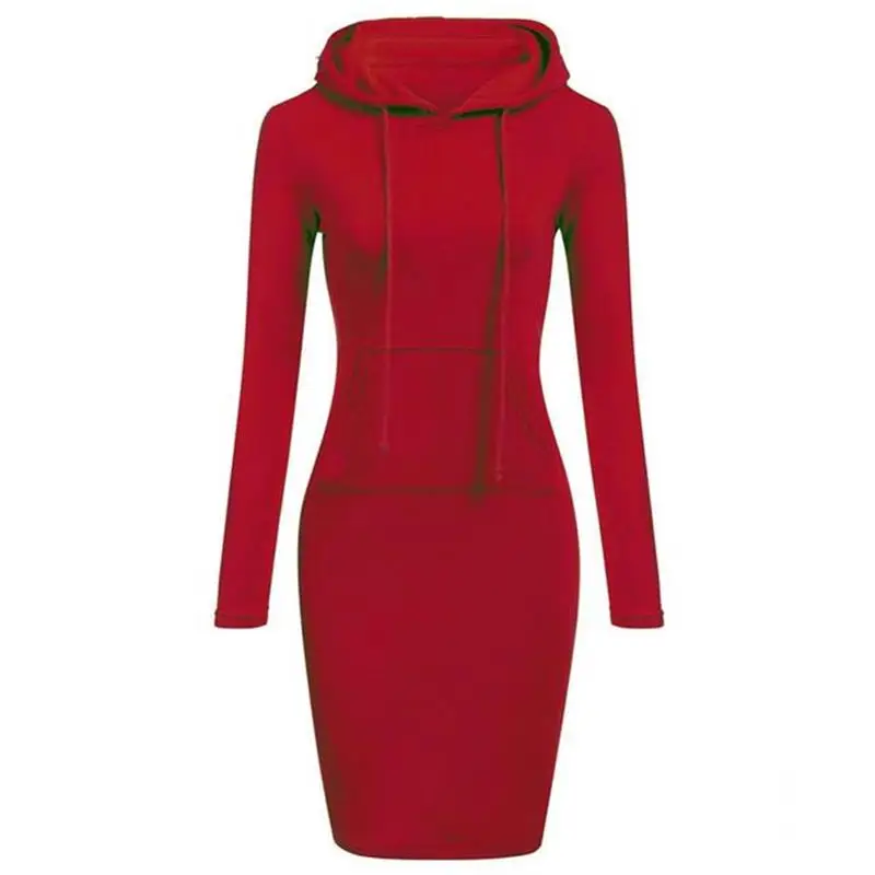Kapuzenpullover Sweatshirt Pulloverkleid Hoodie Pulli Tunika Damen Sportkleid
