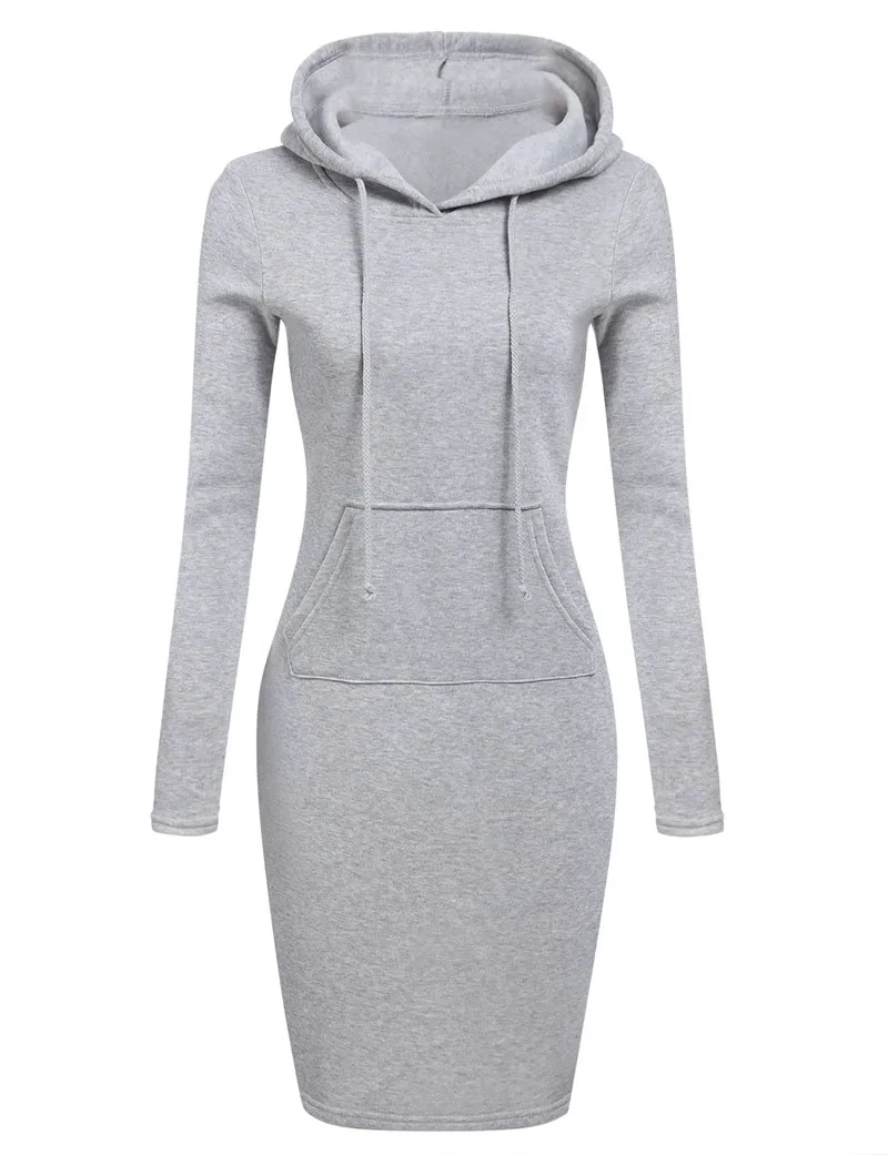 Kapuzenpullover Sweatshirt Pulloverkleid Hoodie Pulli Tunika Damen Sportkleid