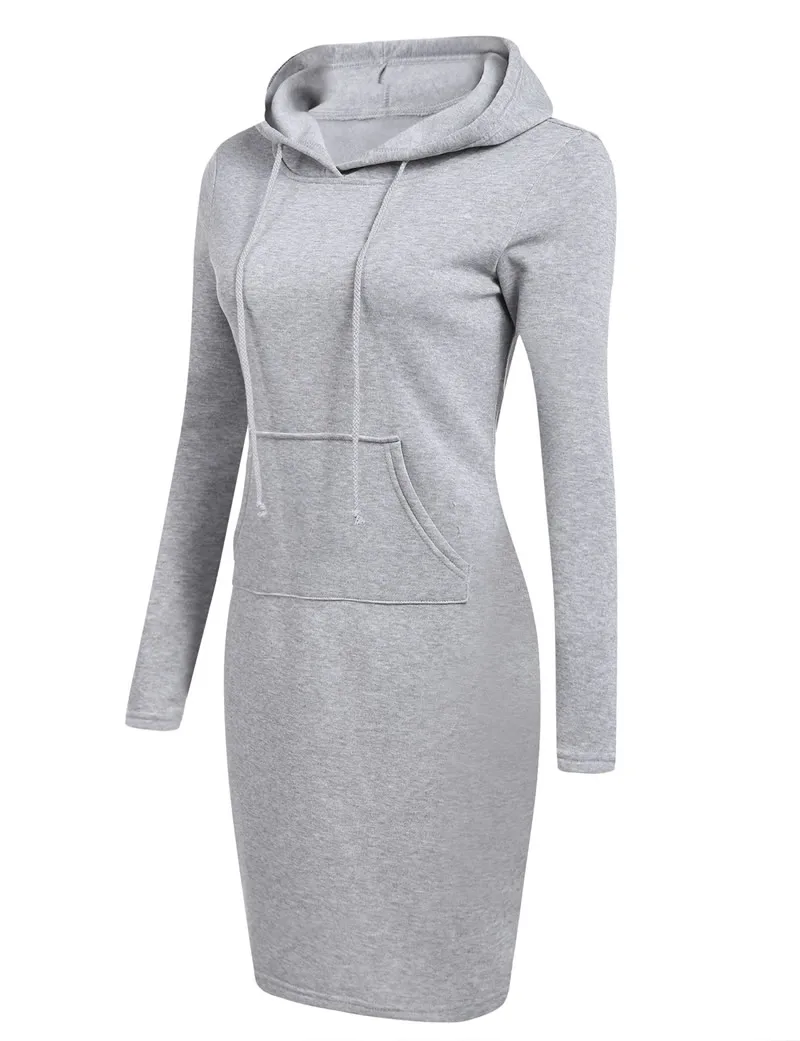 Kapuzenpullover Sweatshirt Pulloverkleid Hoodie Pulli Tunika Damen Sportkleid