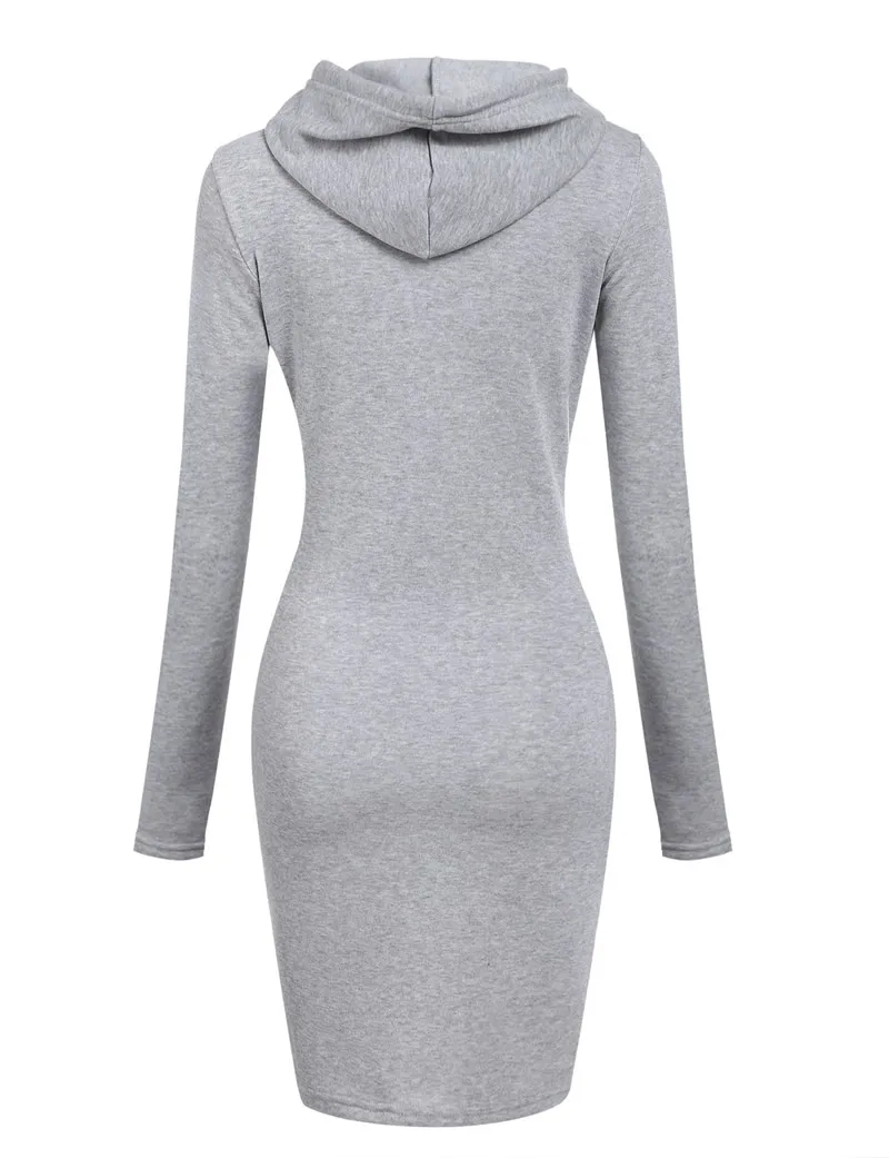 Kapuzenpullover Sweatshirt Pulloverkleid Hoodie Pulli Tunika Damen Sportkleid
