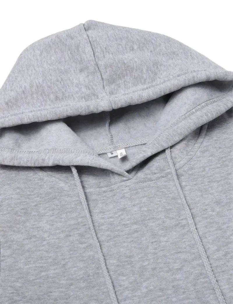 Kapuzenpullover Sweatshirt Pulloverkleid Hoodie Pulli Tunika Damen Sportkleid